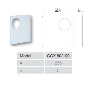 CGX 80-100 podložka IPX4 pod ventilátor QX - cgx-rozmery
