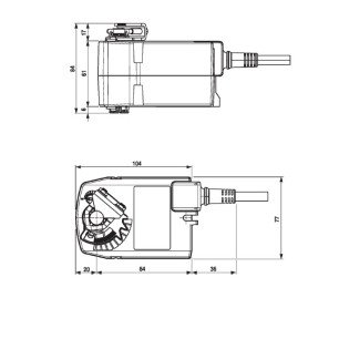AGUJ-M-160 + TF24 klapka so servopohonom s vratnou pružinou - TF24 technický list
