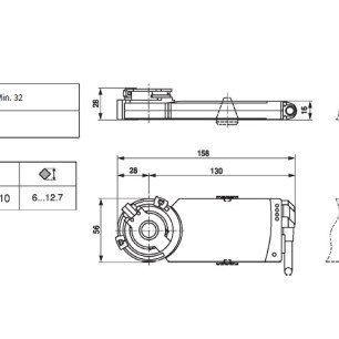 AGUJ-M-160 + CM24 klapka so servopohonom bez vratnej pružiny - CM24 technický list