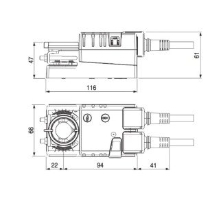 AGUJ-M-355 + LM24 klapka so servopohonom bez vratnej pružiny - LM technický list