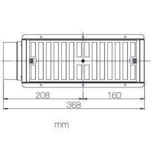 PLMLCS 300x100 1x90 distribučný box koncový - náčrt mm