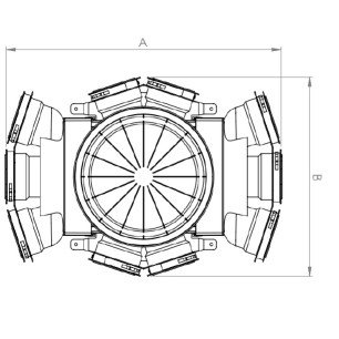 ARIA 10 x 75mm rozdeľovací box univerzálne pripojenie - náčrt
